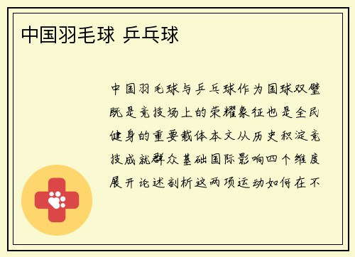 中国羽毛球 乒乓球